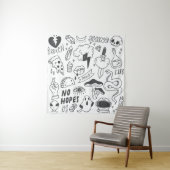 Een set schattige graffiti-doedels wandkleed (In situ)