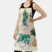 Een set schattige planten in potten. Kleurrijke bo Schort (Insitu)