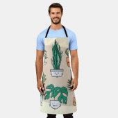 Een set schattige planten in potten. Kleurrijke bo Schort (Gedragen)