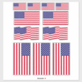 Een set van 11 Amerikaanse vlag-Design Sticker (Vel)