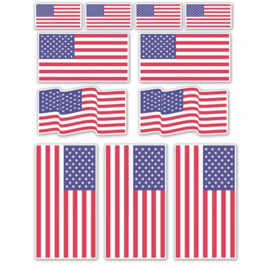 Een set van 11 Amerikaanse vlag-Design Sticker (Voorkant)