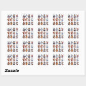 Een set van 12 Back to School Leuk Dier Vierkante Sticker (Vel)