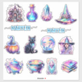 EEN SET VAN ANGSTAANJAGEND LEUKE CUSTOM NAAM HALLO STICKER (Vel)