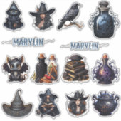 EEN SET VAN DONKER GOTISCHE HEKSERIJ AANGEPASTE NA STICKER (Voorkant)