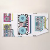 Een set van verschillende cassettespelers. Retro Badhanddoek (Badhanddoek)