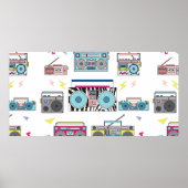 Een set van verschillende  cassettespelers. Retro  Poster (Voorkant)