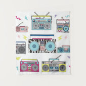 Een set van verschillende  cassettespelers. Retro  Wandkleed (Voorkant)