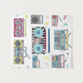 Een set van verschillende  cassettespelers. Retro  Wandkleed (Voorkant (horizontaal))