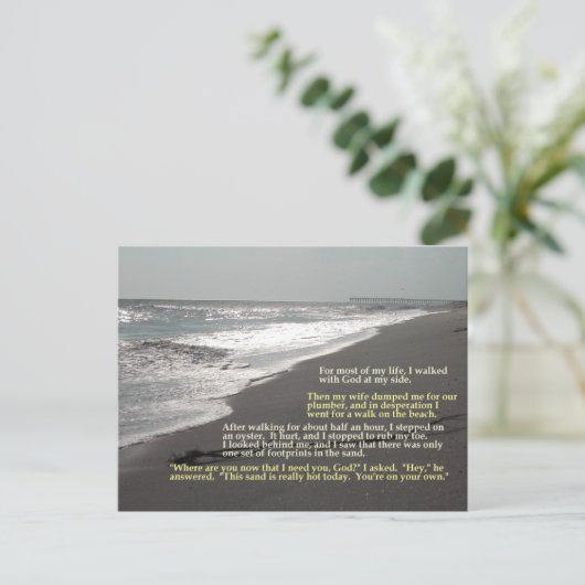 Een set voetafdrukken... Briefkaart (Staand voorkant)