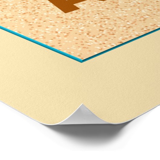 Eén set voetafdrukken in het zand poster (Hoek)