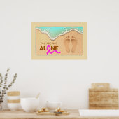 Eén set voetafdrukken in het zand poster (Keuken)