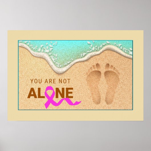 Eén set voetafdrukken in het zand poster (Voorkant)