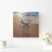 Eén set voetafdrukken vierkante wandklok (Huis)