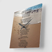 Eén set voetafdrukken vierkante wandklok (Hoek)