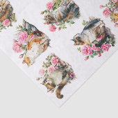 Een set watercolor katten (naar links en rechts ge tissuepapier (Detail)