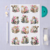Een set watercolor katten (naar links en rechts ge tissuepapier (Craft)