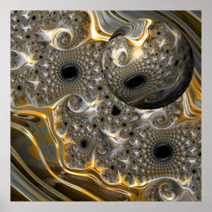 Een sferisch ballet in zilver en goud poster