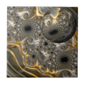 Een sferisch ballet in zilver en gouden keramische tegeltje (Voorkant)