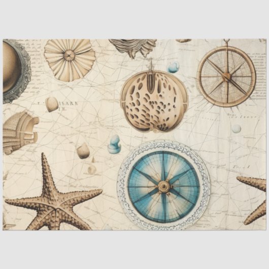 Een Shabby Chic Nautical Serie Design 5 Tissuepapier (Voorkant)
