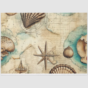Een Shabby Chic Nautical Serie Ontwerp 3 Tissuepapier