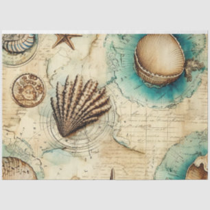 Een Shabby Chic Nautical Serie Ontwerp 4 Tissuepapier