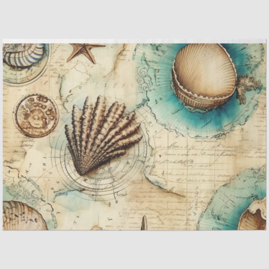Een Shabby Chic Nautical Serie Ontwerp 4 Tissuepapier (Voorkant)