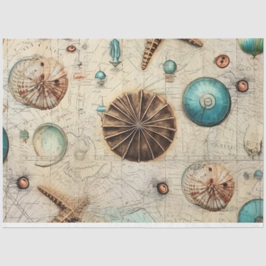 Een Shabby Chic Nautical Serie Ontwerp 7 Tissuepapier (Voorkant)