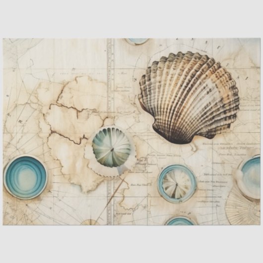 Een Shabby Chic Nautical Serie Ontwerp 9 Tissuepapier (Voorkant)
