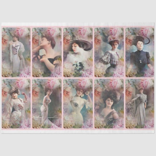 Een Shabby Chic Parisian Woman Series Design 14 Tissuepapier (Voorkant)