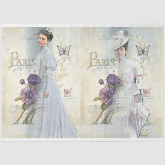 Een Shabby Chic Parisian Woman Series Design 23 Tissuepapier (Voorkant)