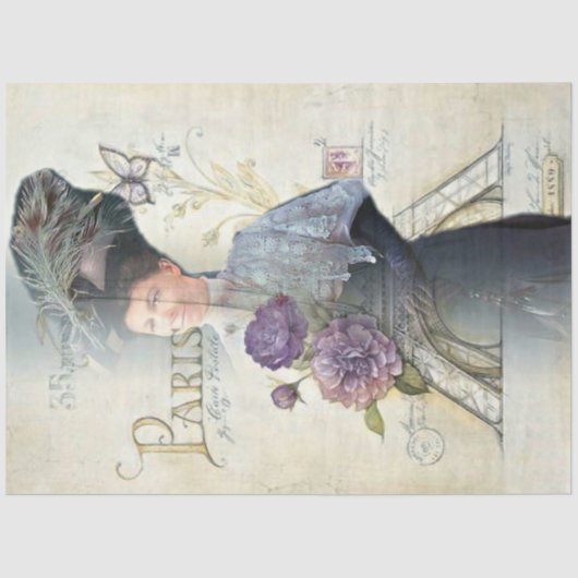 Een Shabby Chic Parisian Woman Series Design 28 Tissuepapier (Voorkant)
