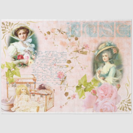 Een Shabby Chic Series Design 19 Tissuepapier (Voorkant)