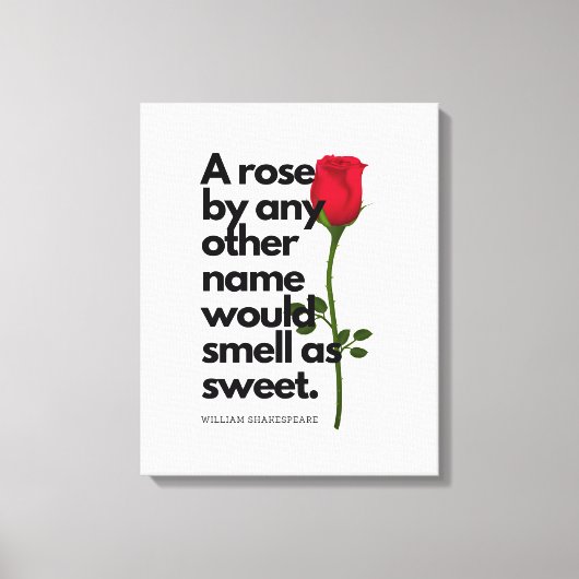 Een SHAKESPEARE GEDICHT EN EEN ROOS Canvas Print (Voorkant)