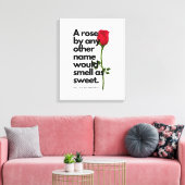 Een SHAKESPEARE GEDICHT EN EEN ROOS Canvas Print (Insitu (Woonkamer))