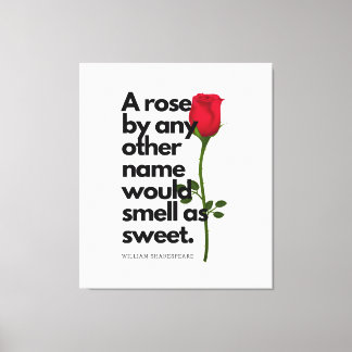 Een SHAKESPEARE GEDICHT EN EEN ROOS Canvas Print