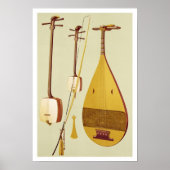 Een shamisen, een kokyu en een biwa, Japans, uit ' Poster (Voorkant)