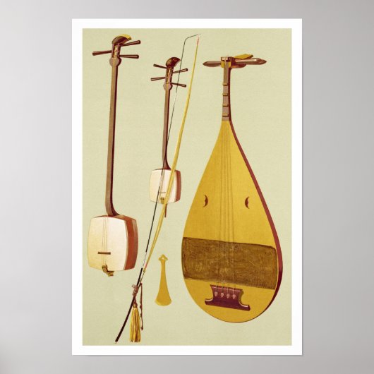 Een shamisen, een kokyu en een biwa, Japans, uit ' Poster (Voorkant)
