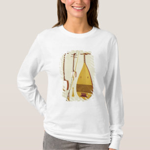 Een shamisen, een kokyu en een biwa, Japans, uit ' T-shirt