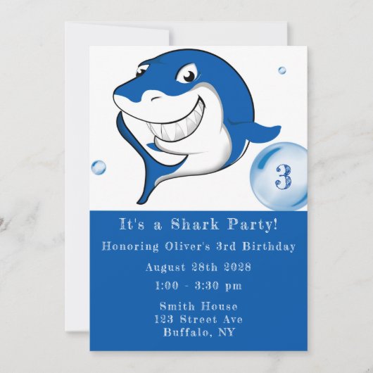 Een Shark Party Boy Birthday Kaart (Voorkant)
