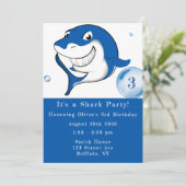 Een Shark Party Boy Birthday Kaart (Staand voorkant)