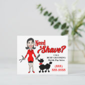 Een Shave Red Pet Grooming Adverteren Briefkaart n (Staand voorkant)