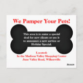 Een Shave Red Pet Grooming Adverteren Briefkaart n (Achterkant)