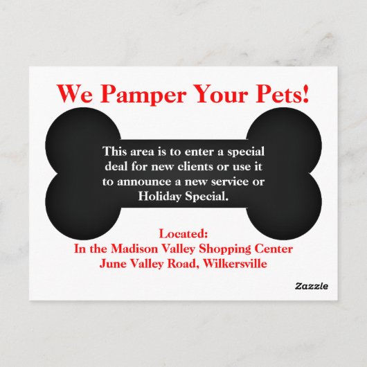 Een Shave Red Pet Grooming Adverteren Briefkaart n (Achterkant)