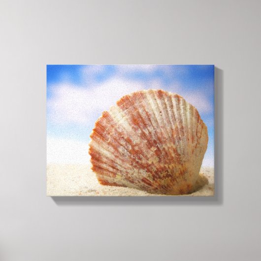 Een Shell die in het Zand wordt gepropt Canvas Afdruk (Voorkant)
