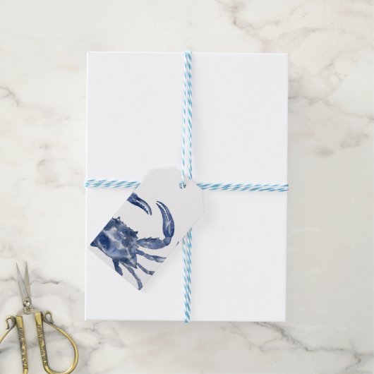 Een Shellabration | Blue Crab Theme Cadeaulabel (Met Touw)