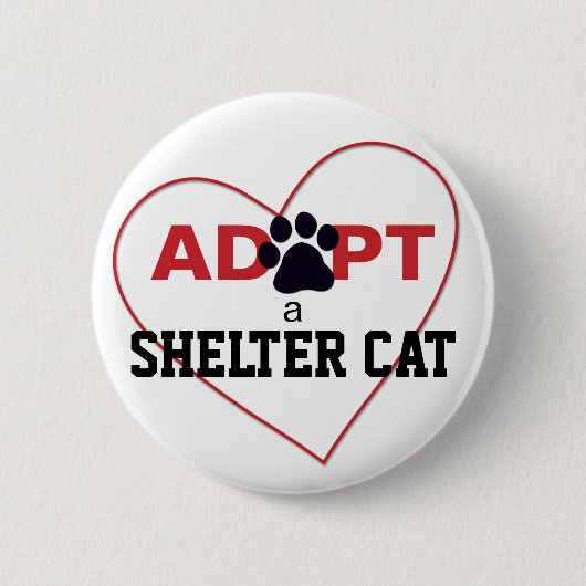 Een Shelter Cat aannemen Ronde Button 5,7 Cm (Voorkant)