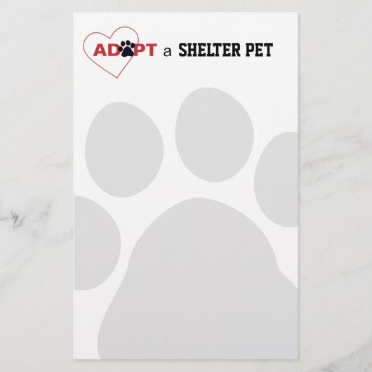 Een Shelter Pet aannemen Briefpapier (Voorkant)