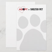 Een Shelter Pet aannemen Briefpapier (Voorkant / Achterkant)