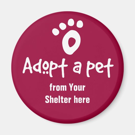 Een Shelter Pet aannemen Magneet (Voorkant)