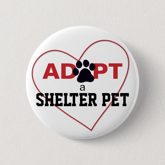 Een Shelter Pet aannemen Ronde Button 5,7 Cm (Voorkant)